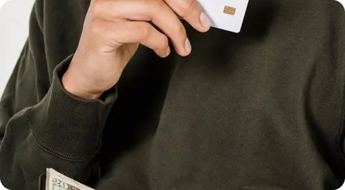 Holding credit card