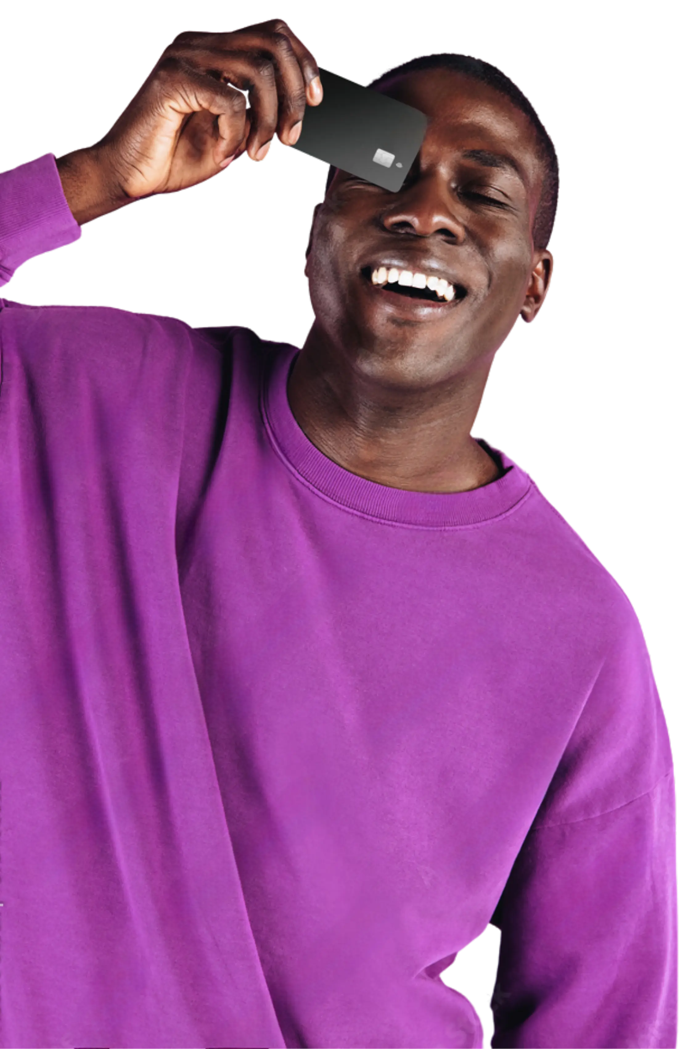 Man holding credit card